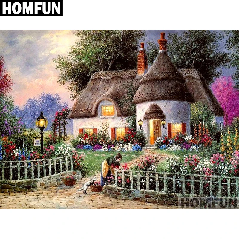 HOMFUN Full Square/Round Drill 5D DIY Diamond Painting \