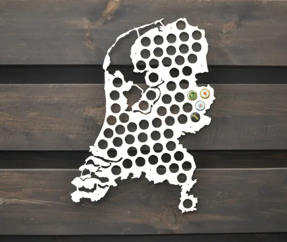 Beer cap map Holland Gift for Him Bottle cap map Boyfriend gift Father gift Coworker gift Gift for men Wall decor VALENTINE'S Gi