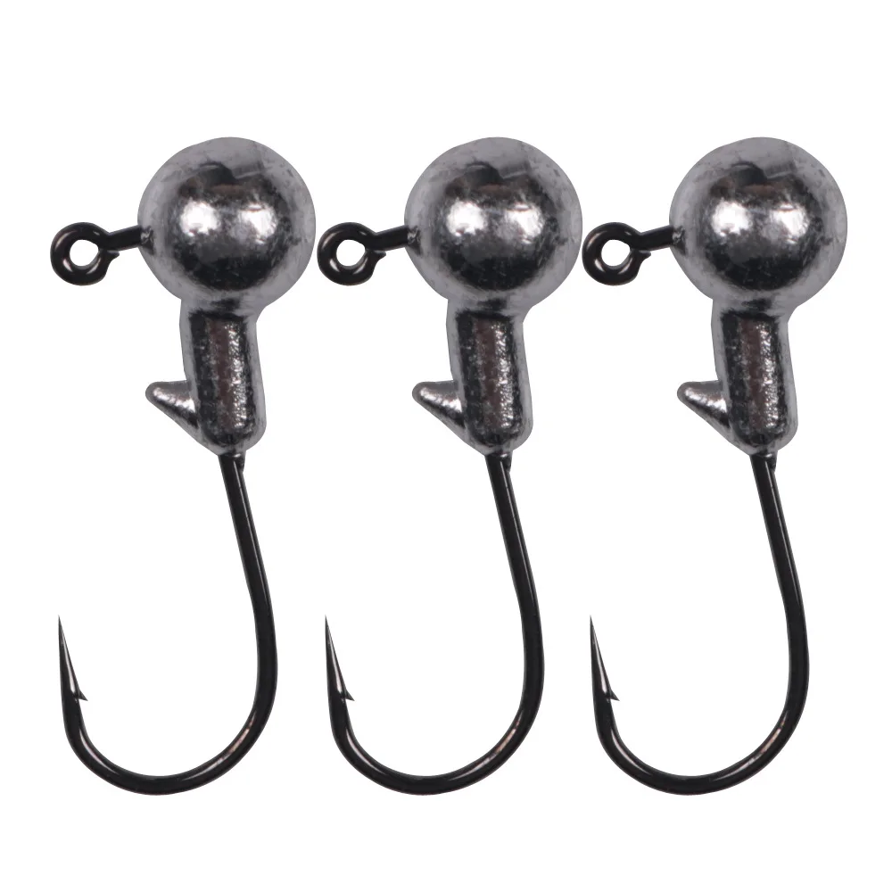 5Pcs/Lot lead head Jig lure 1g/1.75g artificial soft worm jig hook Carbon Steel Fishhooks fishing tackle