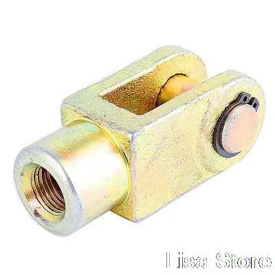 

3/8 PT to 3/4 PT Male Thread Air Cylinder Rod Cleivs Y Joint Brass Tone