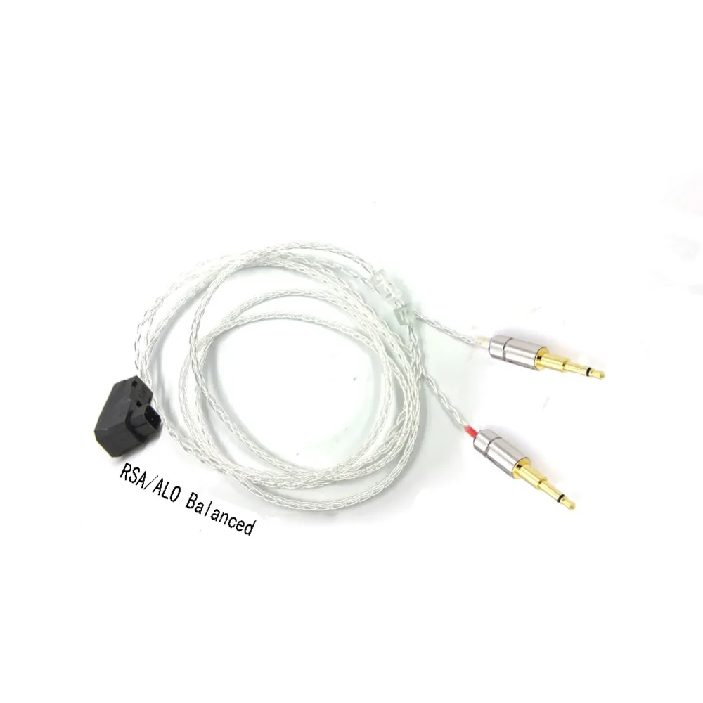 Free Shipping Haldane 3.5/2.5/4.4 Balanced 8core  Silver Plated Headphone Upgrade Cable for HE1000 HE400S HE560 Oppo PM-1 PM-2