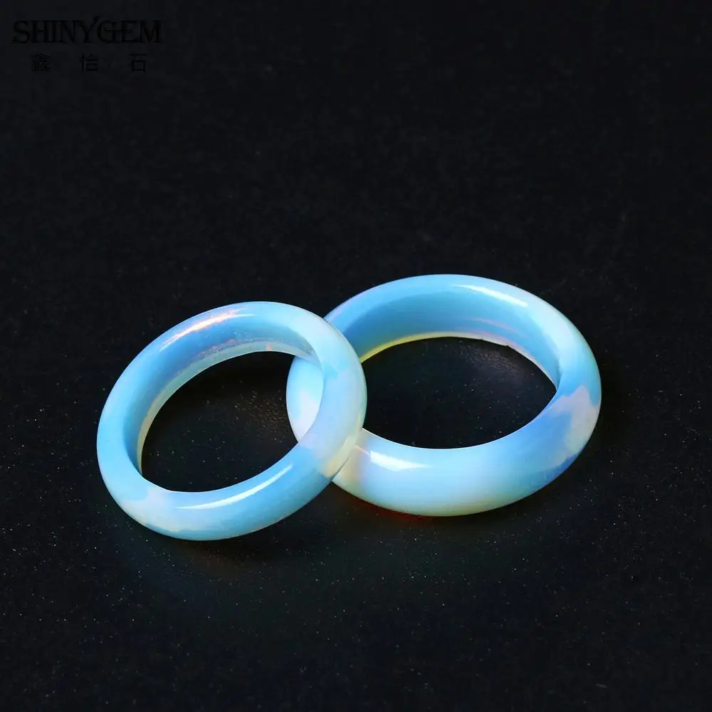 shinygem minimalism artificial turquoise for goldstone smooth ladies rings size 7 8 9 fashion daily women jewelry