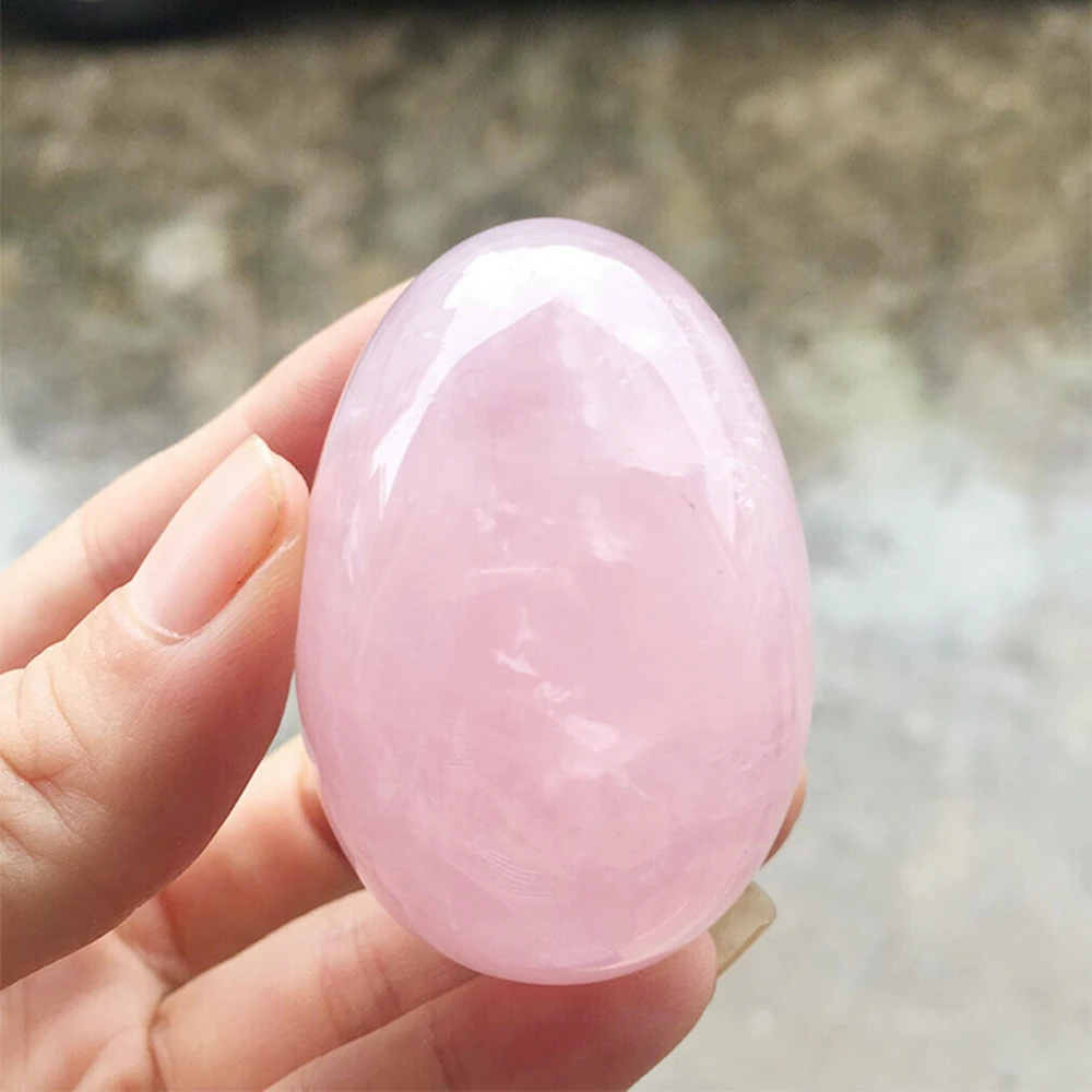 Pink rose quartz crystal anti age massages egg reiki healing natural stone and minerals home decoration for sale 1pcs