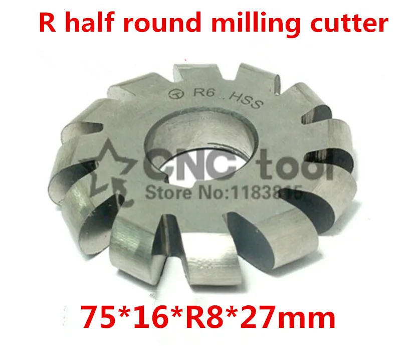 

R8 75*16*R8*27mm Inner hole HSS Convex Milling Cutters R half round milling cutter Free shipping