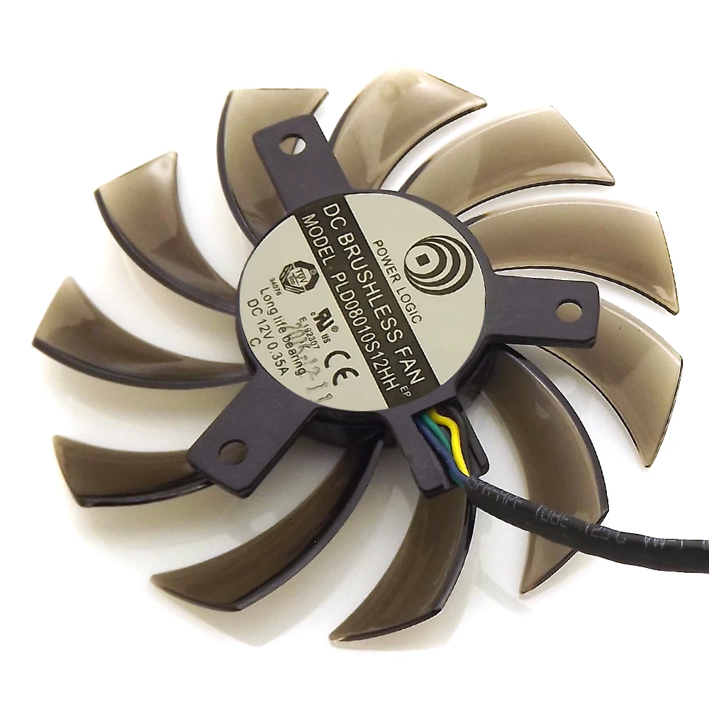 شحن مجاني 2 قطعة/الوحدة PLD08010S12HH 75 مللي متر 12V 0.35A ل MSI GTX 560 570 580 R6770 R6870 R6950 التوأم Frozr II فيديو بطاقة المزدوج مروحة