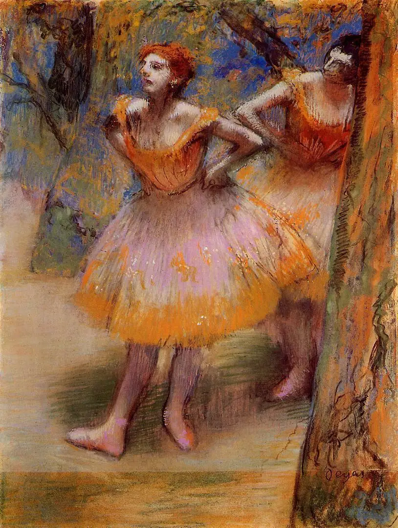 

100% handmade edgar degas Oil Painting Reproduction on Linen Canvas,Two Dancers3 ,Free Shipping,Museum quality