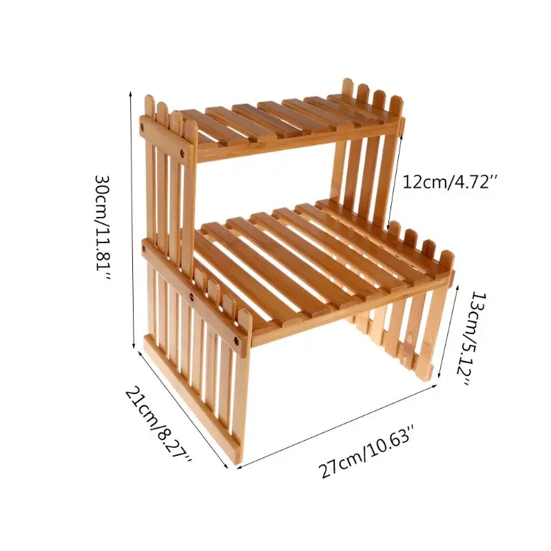 Pianta Mensola Del Fiore di Visualizzazione Del Basamento di Legno di Bambù Rack di Stoccaggio Giardino Organizzatore