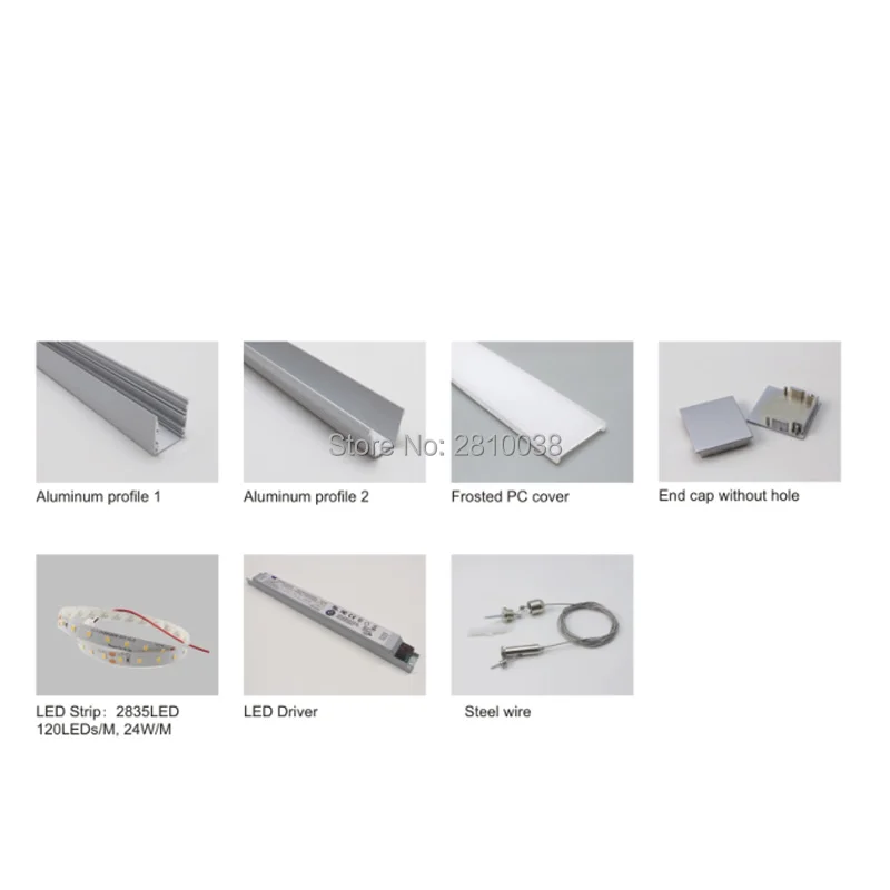 10X 1M Sets/Lot U Shape aluminum profile led and 30mm wide led profile aluminum for suspending or pendant lamps