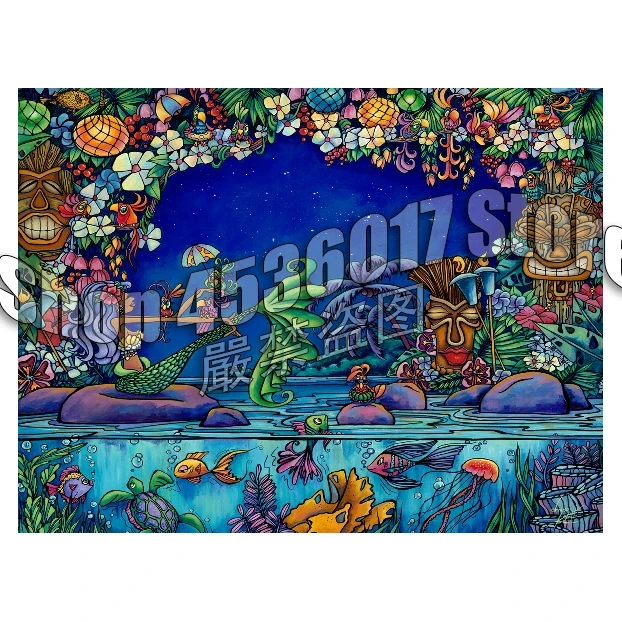 Diy Diamond Painting Mermaids in Paradise Cross Stitch Embroidery Wall Sticker Diamond Mosaic Cartoon Christmas Painting Crafts