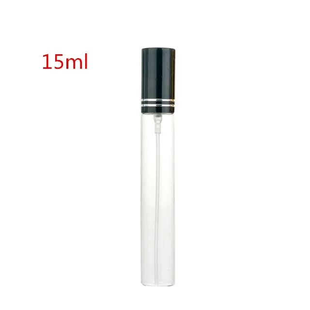 100 teile/los 5 ml 10 ml 15 ml Tragbare Schwarz Glas Parfüm Flasche Mit Zerstäuber Leere Kosmetische Behälter Für reise