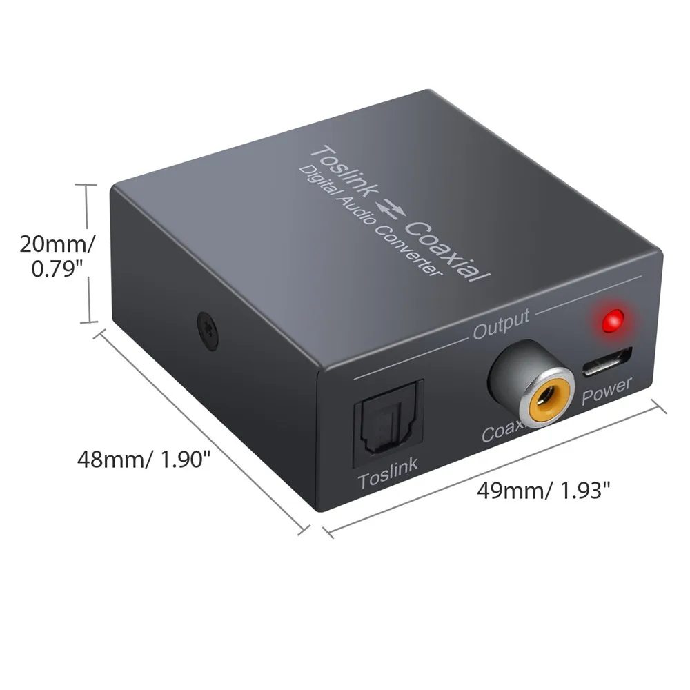 PROZOR Bi-Directional SPDIF & Coaxial Converter 192 KHz Digital Audio Converter SPDIF Coaxial and Toslink Optical Splitter
