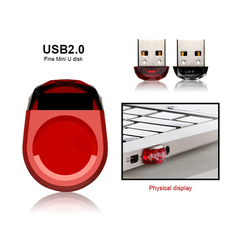 

Fashion USB Flash Drive USB 2.0 Super Mini Red Pendrive 4GB 8GB 16GB 32GB 64GB Memory Stick High Speed Small Pen Drive Hot Sale