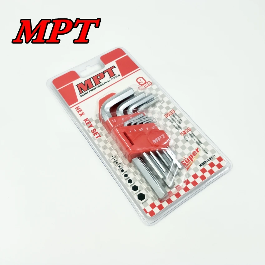 Mpt 9 أجزاء الكروم الفاناديوم الصلب القياسية الذراع عرافة وجع مجموعة T1.5-T10 ألين وجع مجموعة