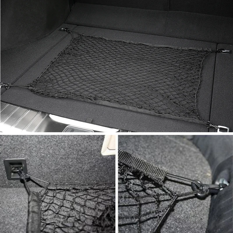 Car Trunk Storage Elastic Mesh Net 4 Hooks For Mitsubishi Asx Lancer Outlander Pajero Sport 9 L200 Colt Carisma Galant Grandis