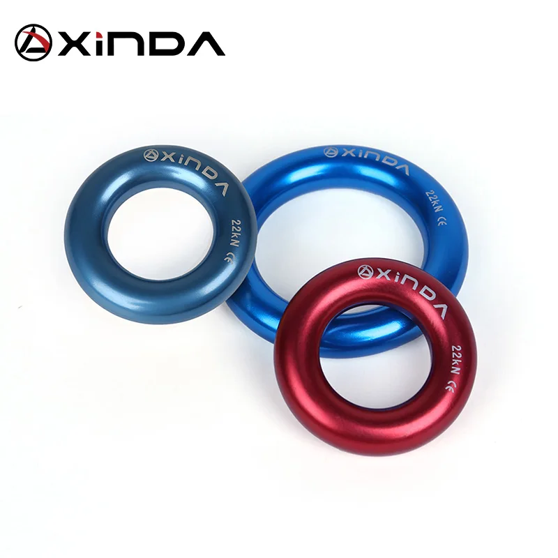 Xinda Aluminum alloy Small Ring Outdoor Mountaineering Climbing Multi-purpose Ring 22KN Climbing Tree Flat Belt Loop Rappel Ring