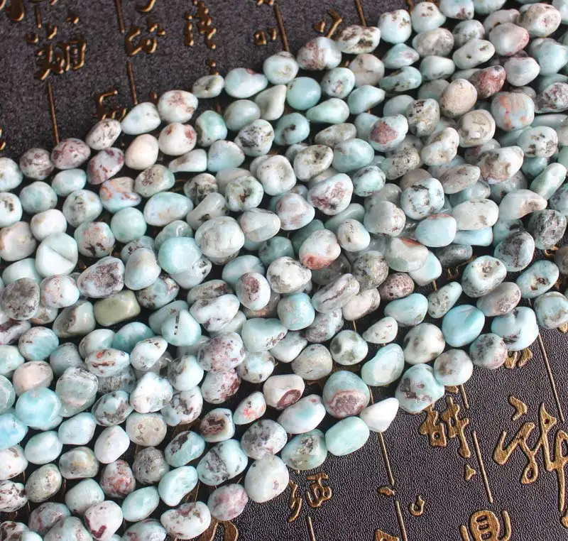 8-12mm Natural Larimar Freeform Loose Beads 15inch per strand Wholesale For DIY Jewellery ! view 4