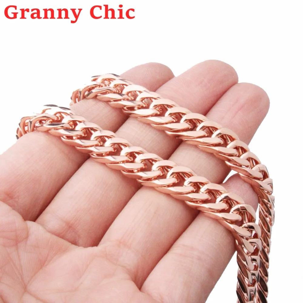 Granny Chic Fashion 316L Stainless Steel Necklace for Women Men Silver Rose Gold Black Color Cuban Chain Jewelry