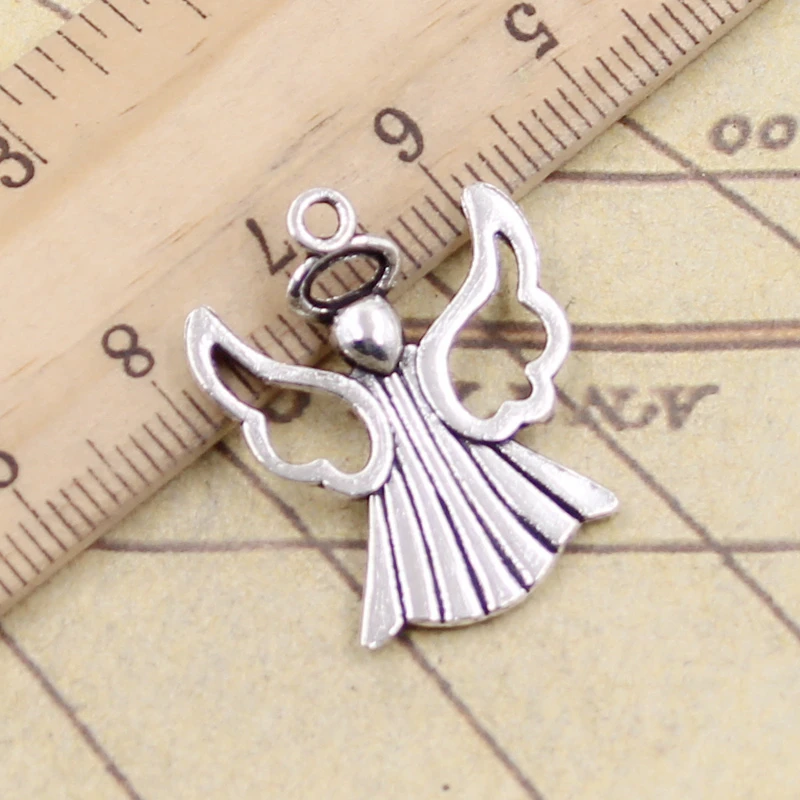 10pcs Charms Praying Angel 26x21mm Tibetan Silver Color Pendants Antique Jewelry Making DIY Handmade Craft