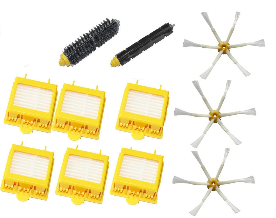 Alta Qualidade de Cerdas & Flexível Batedor Escova & 6 Filtro Hepa & 3 kit Escova Lateral para iRobot Roomba Série 700 770 780 790