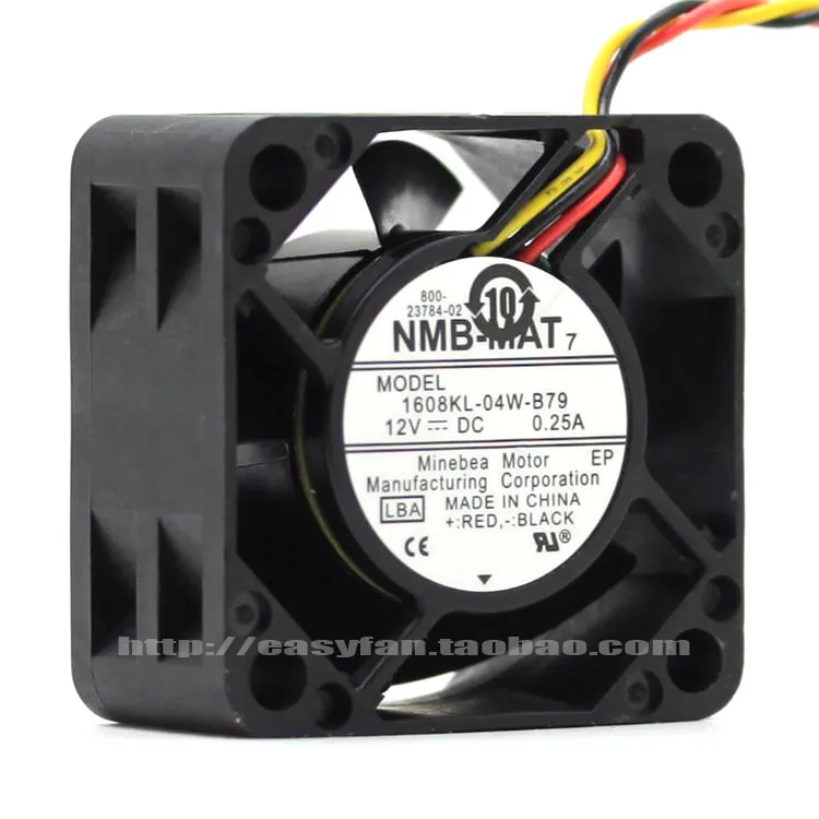 

NMB-MAT 1608KL-04W-B79 LBA DC 12V 0.25A 40x40x20mm Server Cooling Fan