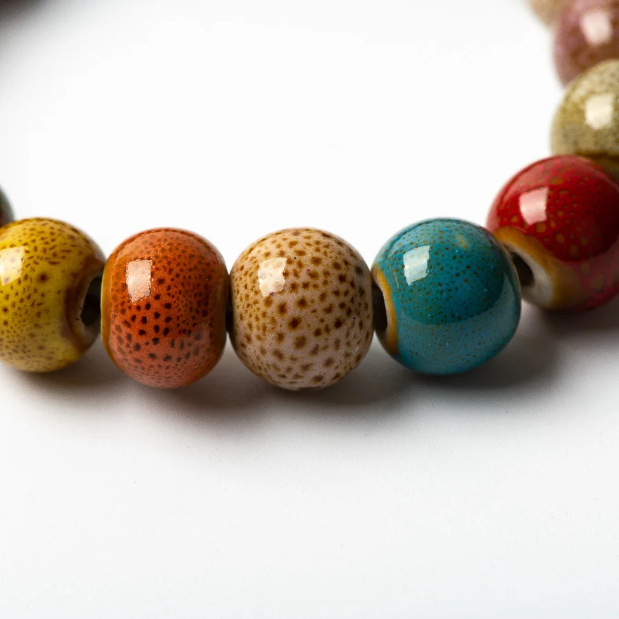 Colorful Ceramic beads bracelets hand made DIY Artware Retro bracelet Jewelery wholesale #FY361