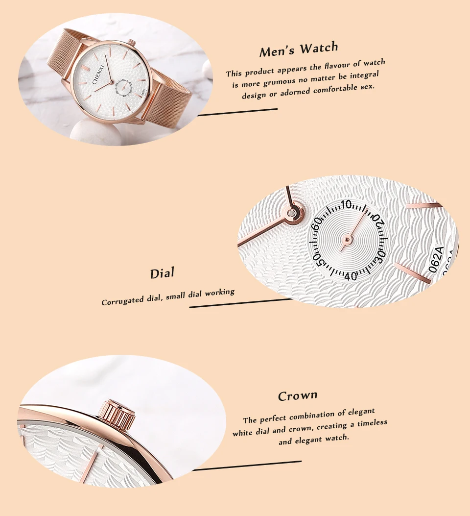 CHENXI Mens Watches Luxury Brand Waterproof Ultra Slim Men Quartz Watch Analog Business Wristwatches Stainless Steel Male Clock