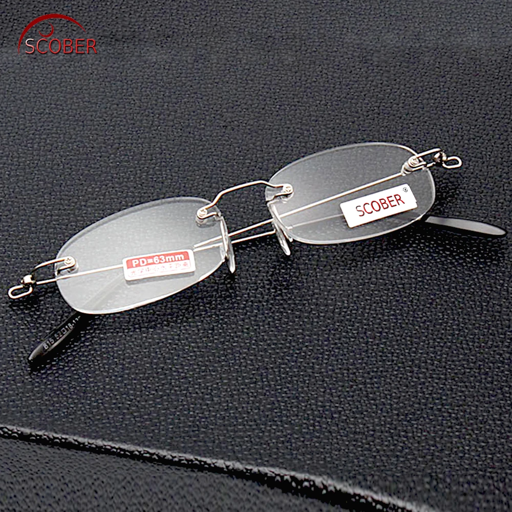 

= Scober Brand !two Pairs! Ultra-light Rimless Stainless Steel Wire Leg Antireflect Reading Glasses +1 +1.5 +2 +2.5 +3 +3.5 +4