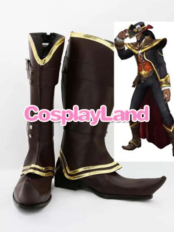 

Customize Boots LOL Card Master Brown Cosplay Boots Cosplay Costume Anime Party Shoes