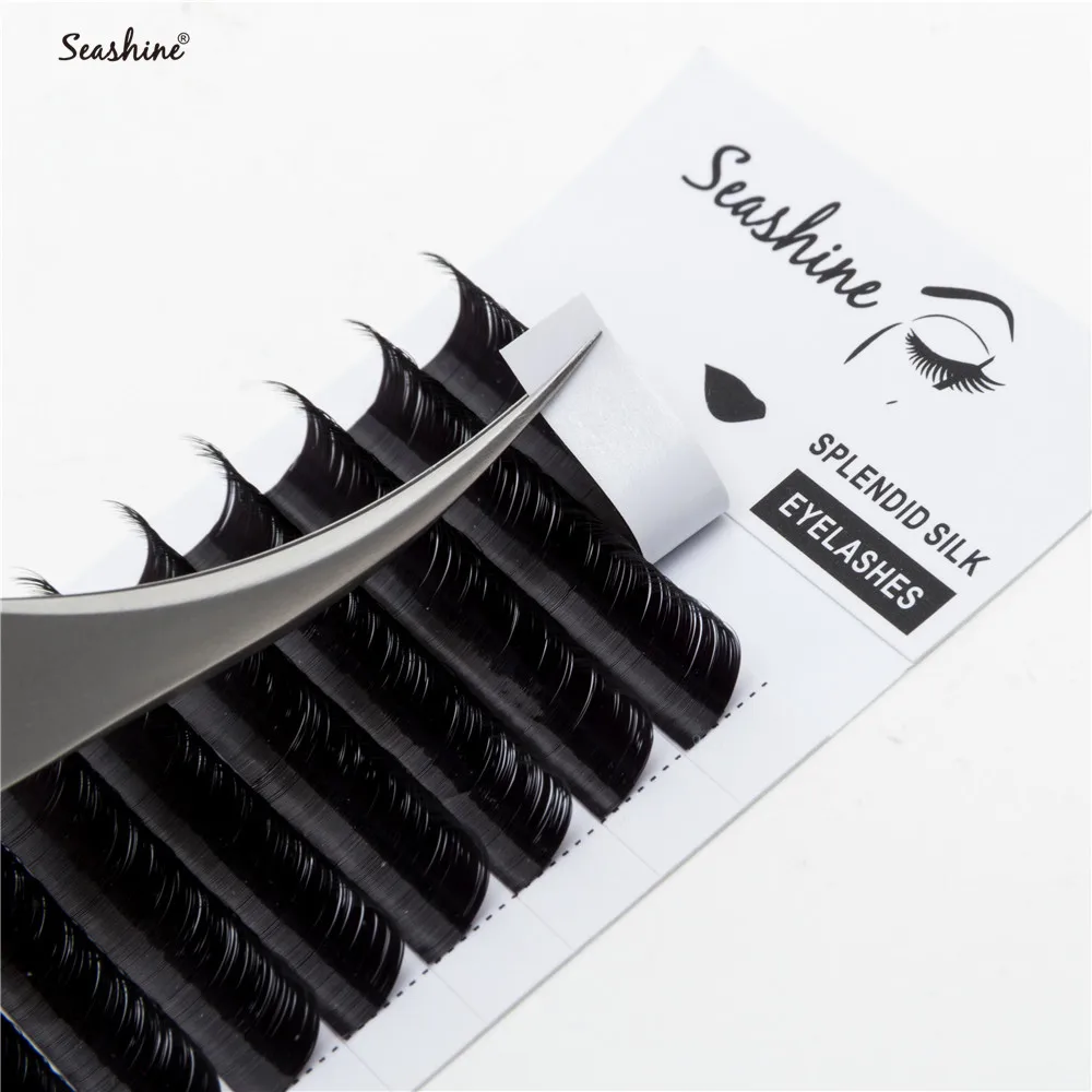 Seashine High Quality I Tray Individual Lash Extension 0.03mm L Curl Classic Russian Volume Eyelashes Extension Natural Supplies