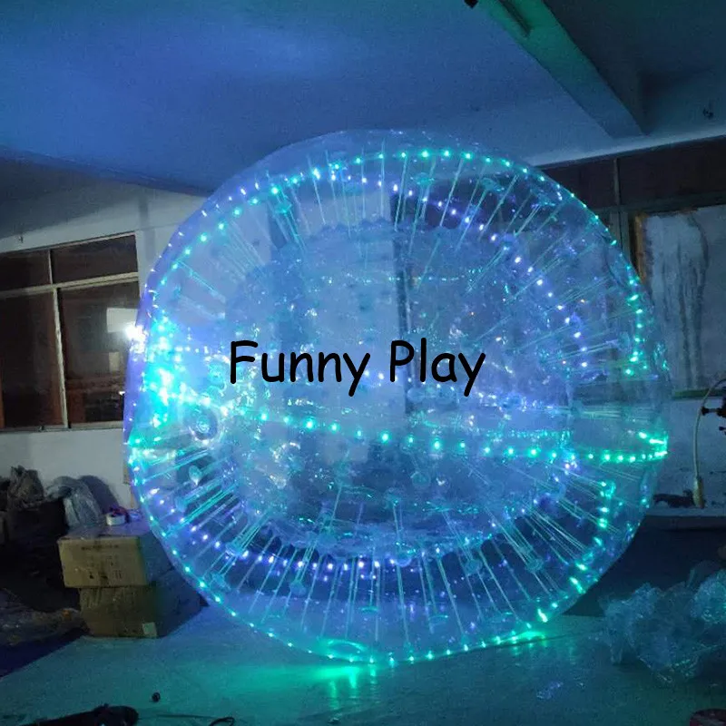 Lampu LED Bola Zorb Bola Inflatable Zorb Bola Ukuran Manusia Hamster Bola untuk Orang Di Dalam dengan Harga Murah Inflatable Zorbing dengan Lampu LED