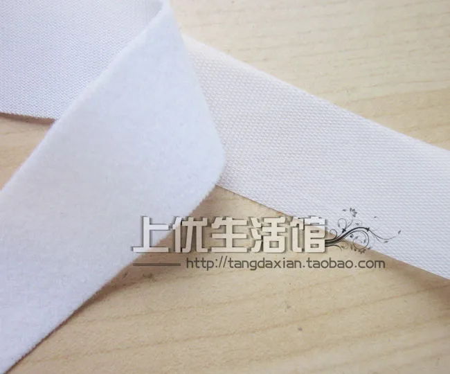 

2.5cm white thin Hook & Loop Adhesive Fastener Tape for baby clothing polyester tape sewing diy accessories magic sticky1178