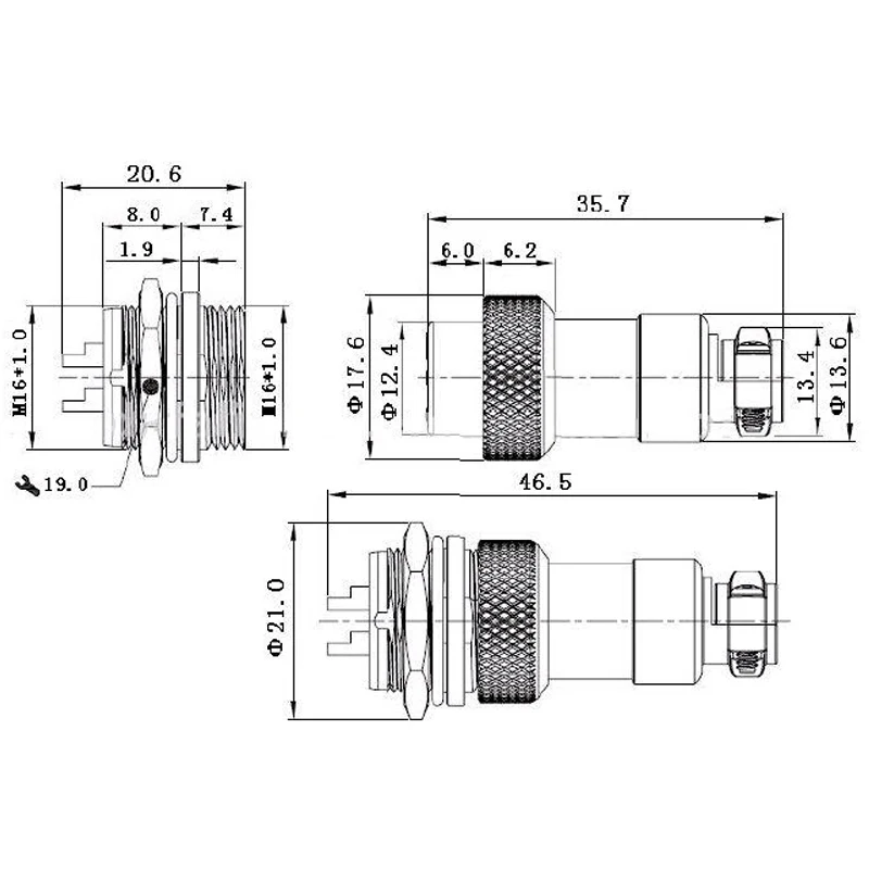 1PCS GX16 Even Joint waterproof aviation plug 2/3/4/5/6/7/8/9/10 pin sensor encoder connector welded connector socket