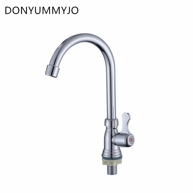 Kitchen Faucet 360 Degree Rotation Rule Shape Curved Outlet Pipe Tap Basin Plumbing Hardware Stainless Steel Sink Tap