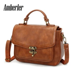 Amberler Vrouwen Schoudertas Pu Lederen Kleine Handtassen Beroemde Designer Dames Crossbody Messenger Bags Casual Vrouwelijke Reistas