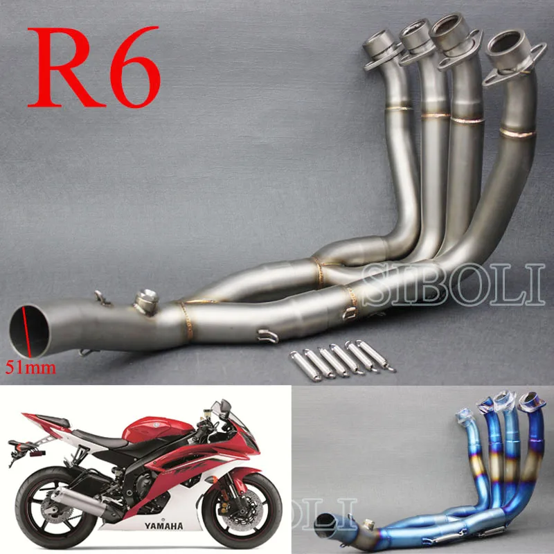 R6 Motorcycle Exhaust Muffler Modified Front Pipe Slip-On Exhaust For YAMAHA YZF R6 2006 2007 2008 2009 2010 2011 2012 2013 2014