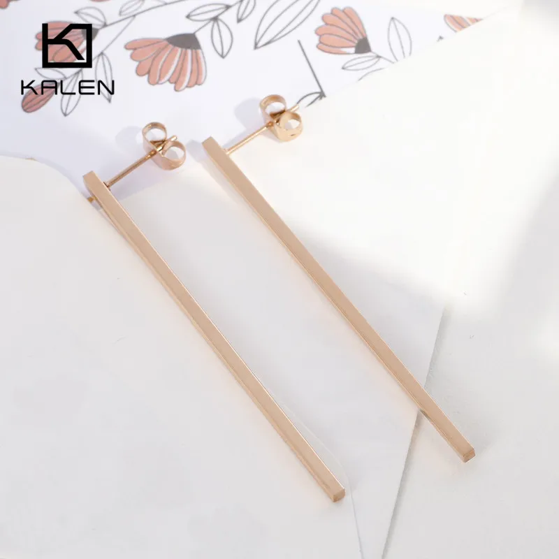Kalen Simple Tri-Color Stainless Steel Dangle Earrings For Women Round Strip Oorbellen Drop Earrings Pendientes Mujer Jewelry