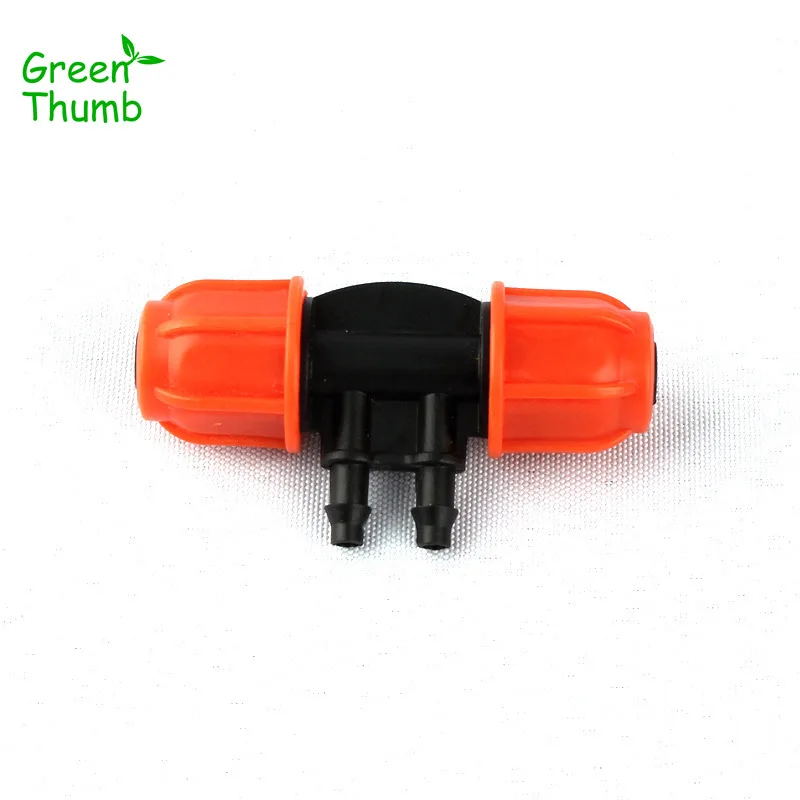 

40pcs Green Thumb 8/11mm to 4/7mm Hose Splitter Thread Lock Garden Hose Barbed 4 Ways Connector for Micro Drip Irrigation System