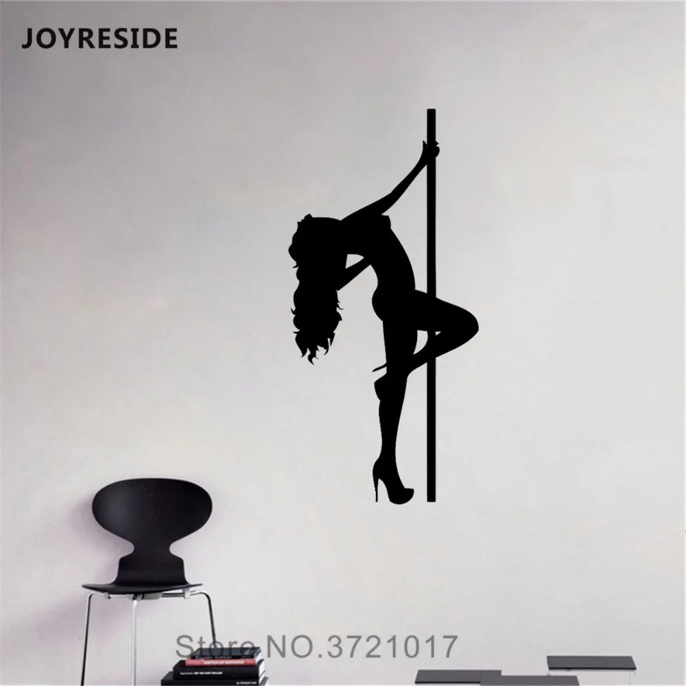 JOYRESIDE Pole Dance Wall Dancer Sexy Girl Striptease Decals Vinyl Sticker Home Living Room Design Bedroom Interior Mural A1515