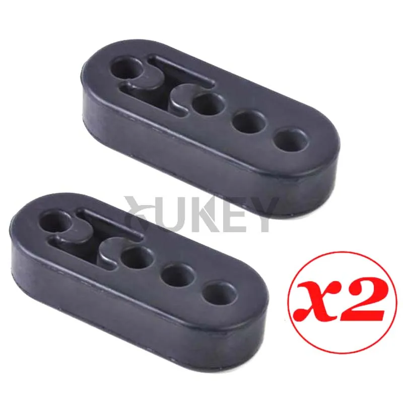 2PC Universal Car Rubber Exhaust Hanger Pipe Mount Mounting Bracket Hanger 4 Holes Muffler For Audi BMW Benz Honda Kia Hyundai