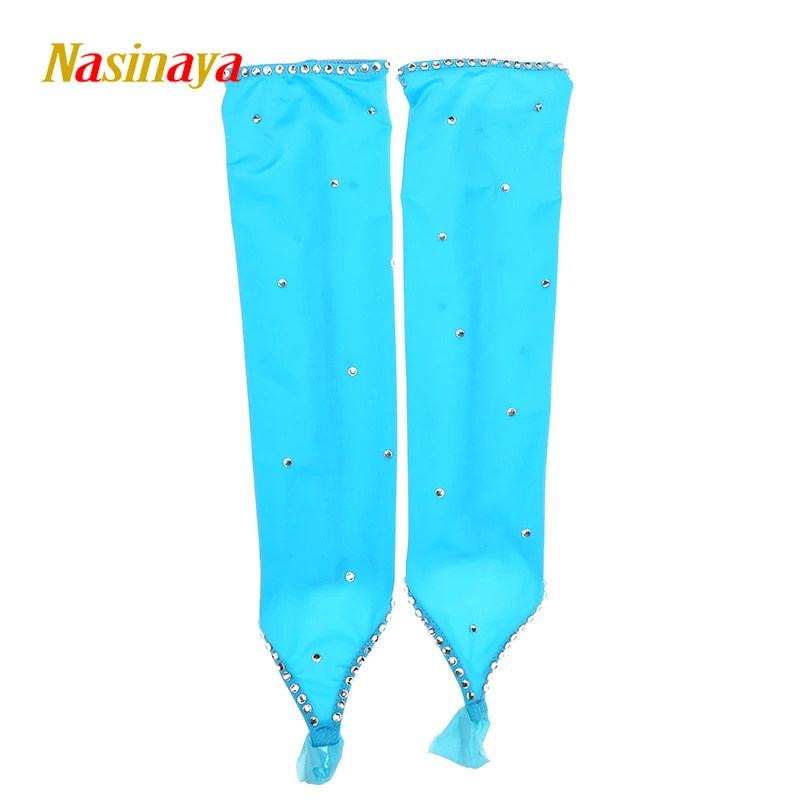 Children And Adults Shiny Rhinestones Long Sleeved Middle Finger Gloves Figure Skating Competition Training Gymnastics