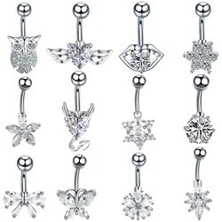 1PC Nombril Piercing Gem Belly Bar Piercing Crystal Heart Ombligo Navel Button Piercings 14G Dangle Earrings Sexy Women Jewelry