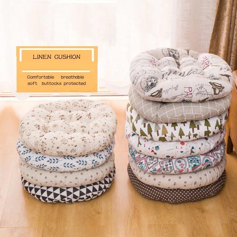 

Cotton Cushion Increase Thickening Tatami Round Chair Cushion Student Pad Sofa Office Bedroom Home Decoration Round Futon