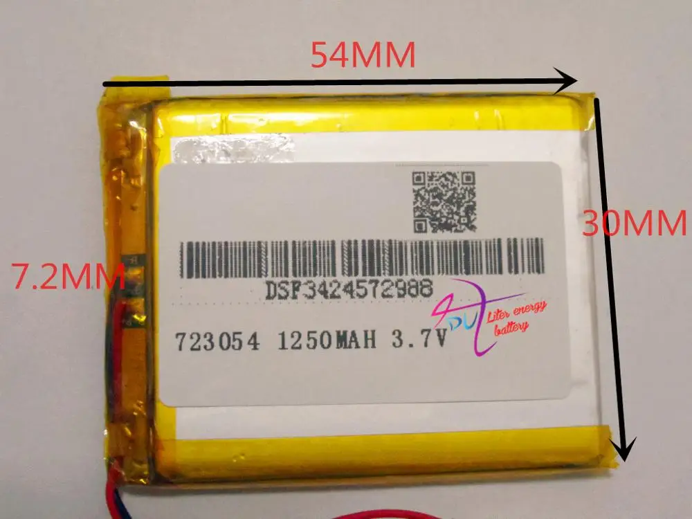 

tablet battery 3.7V polymer battery 1250mAh MP3 player GPS navigation tachograph 723,054