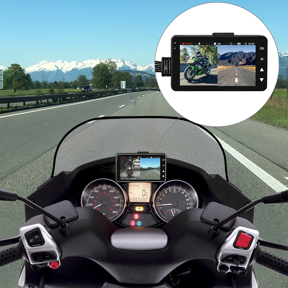 KY-MT18 Motorcycle DVR Camera with Dual Front/Rear Moto Recorder Motorbike dash cam for motorcycl kit