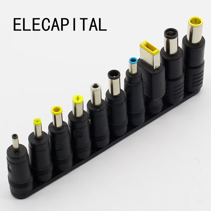New 10pcs/Set 5.5x2.1mm Multi-type Male Jack for DC Plugs for AC Power Adapter Computer Cables Connectors for Notebook Laptop
