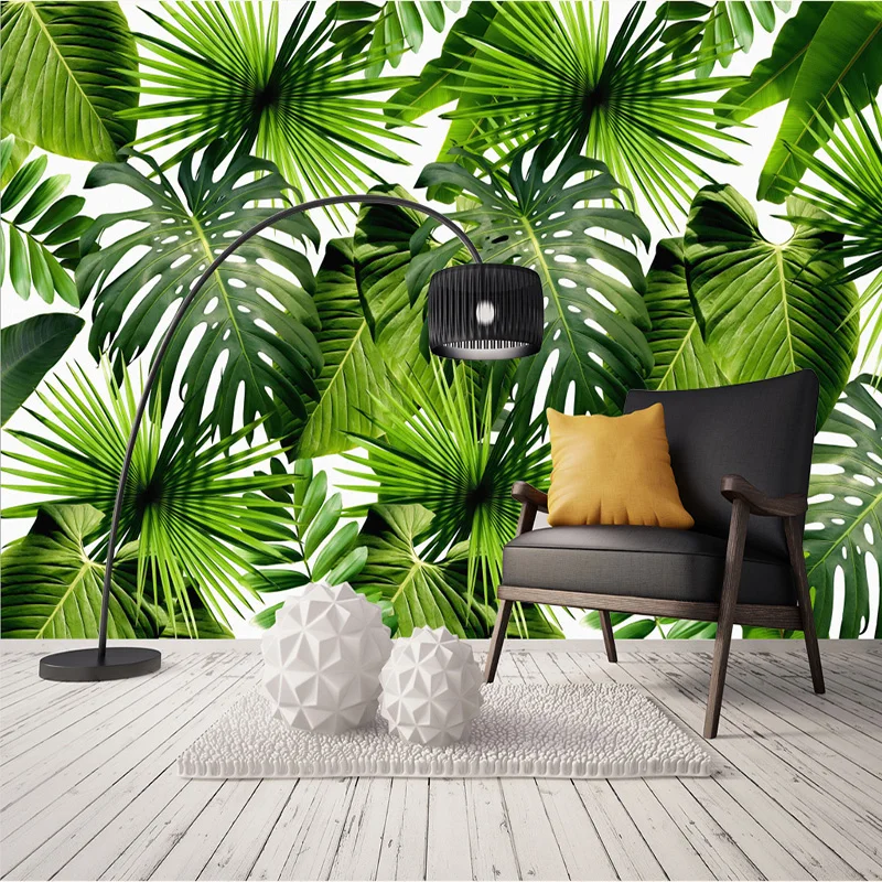 Modern Style Custom Photo Mural Wallpaper Tropical Forest Leaves Pattern Wall Covering TV Sofa Bedroom Restaurant Backdrop 3D