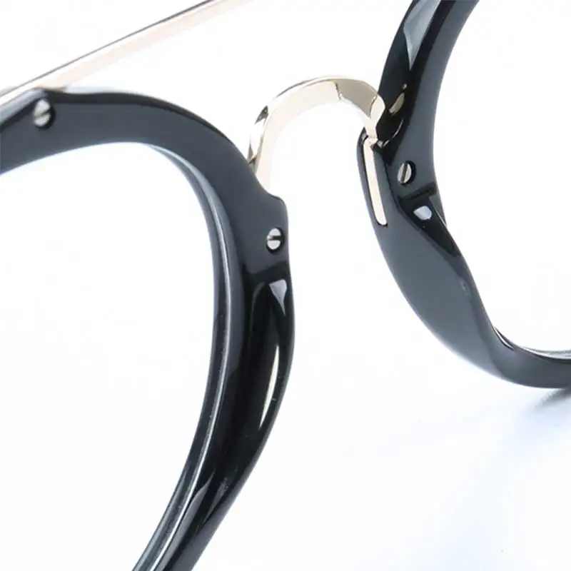Kobiety okrągłe okulary ramka mężczyźni podwójny mostek oprawki do okularów lekki octan modne Vintage rama żółw oprawki do okularów — zdjęcie 5