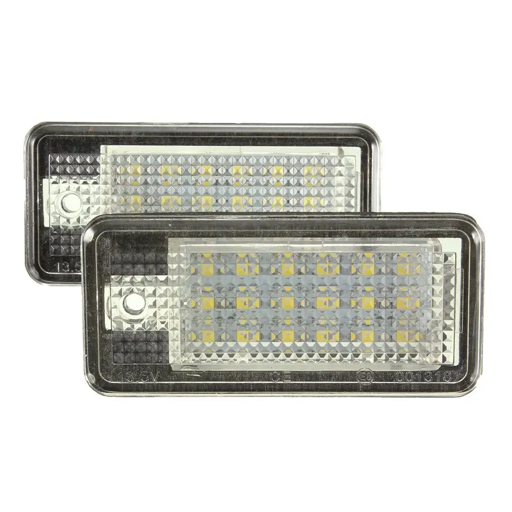 2Pcs  White Car Error 18 LED License Number Plate Light Lamp For Audi A3 S3 A4 S4 B6 B7 A6 S6 A8 Q7