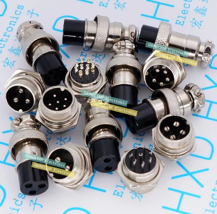 

100set GX16 GX16-4 4P 4Pin 16mm Male&Female Wire Panel Connector plug Circular Aviation Connector Socket Plug