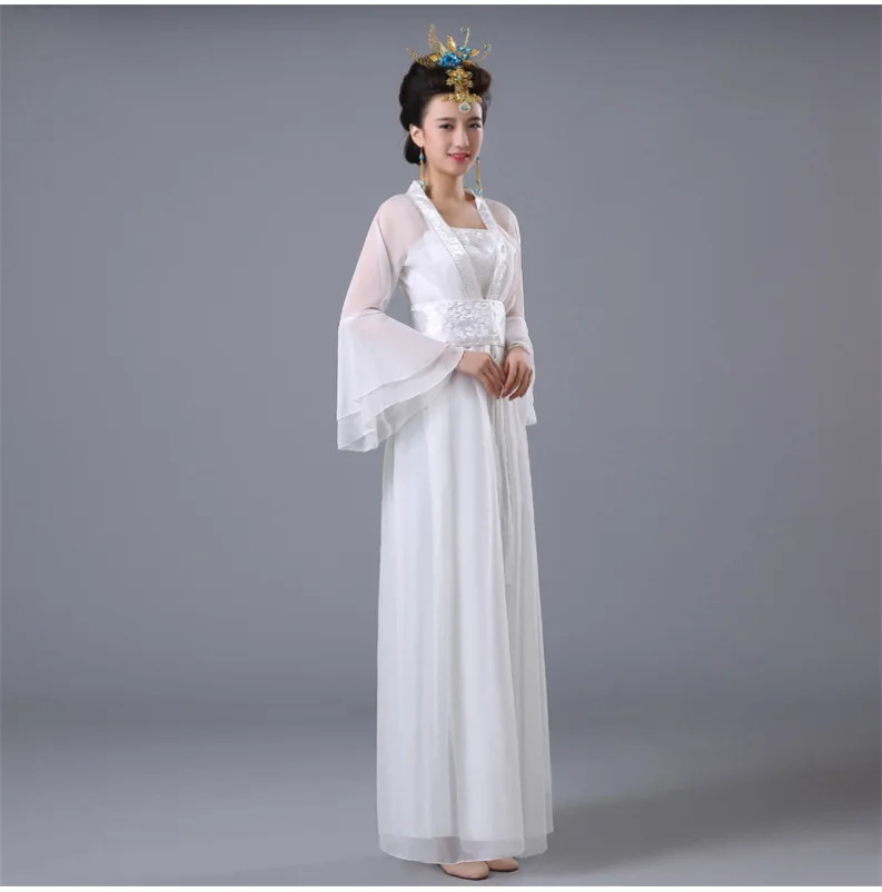 زي الصينية Hanfu جديد الأحمر الأبيض النساء السيدات الأميرة القديمة الصينية زي وطني التقليدية الصينية ملابس رقص